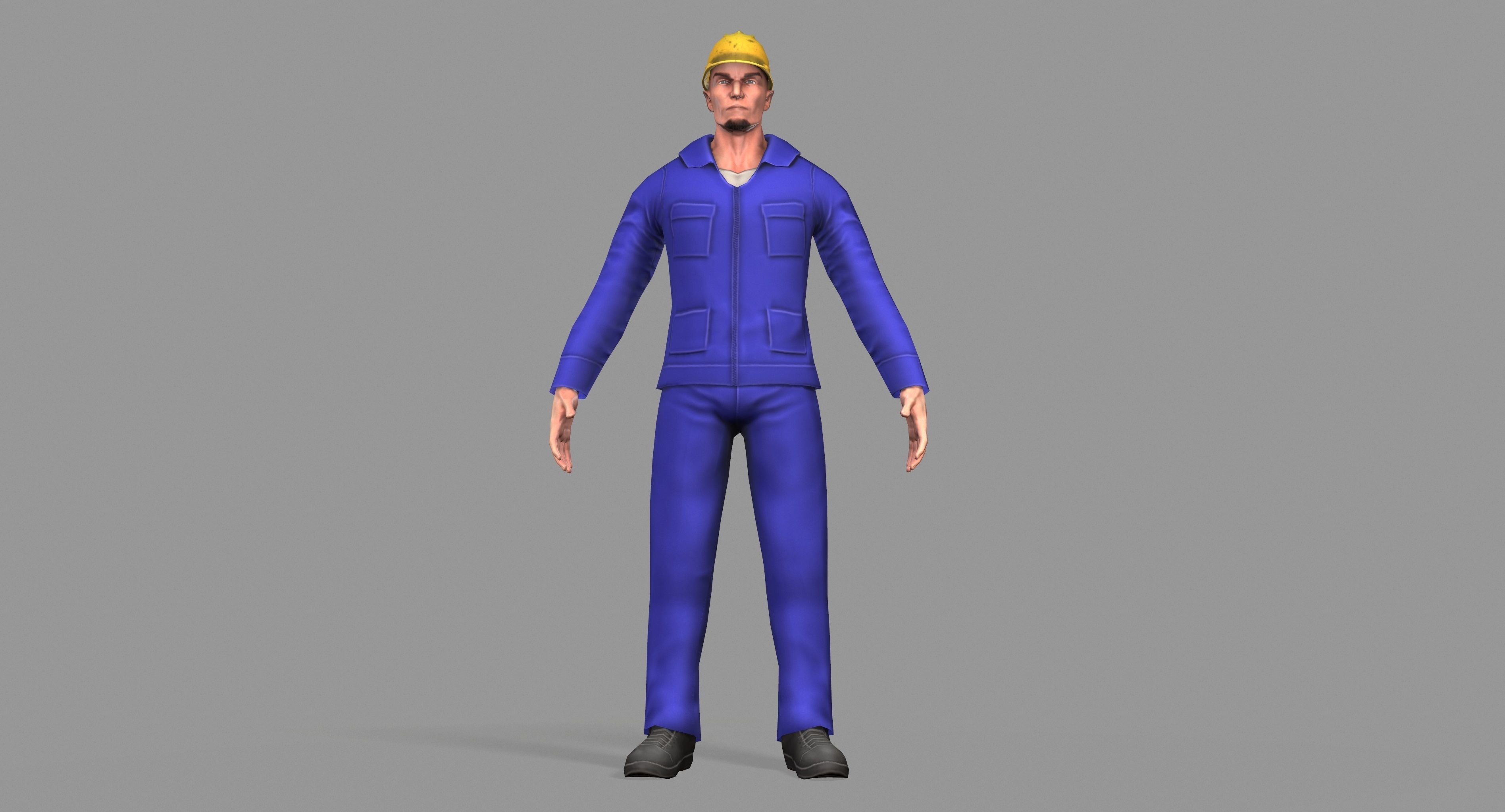Worker construction Low-poly 3D model_18