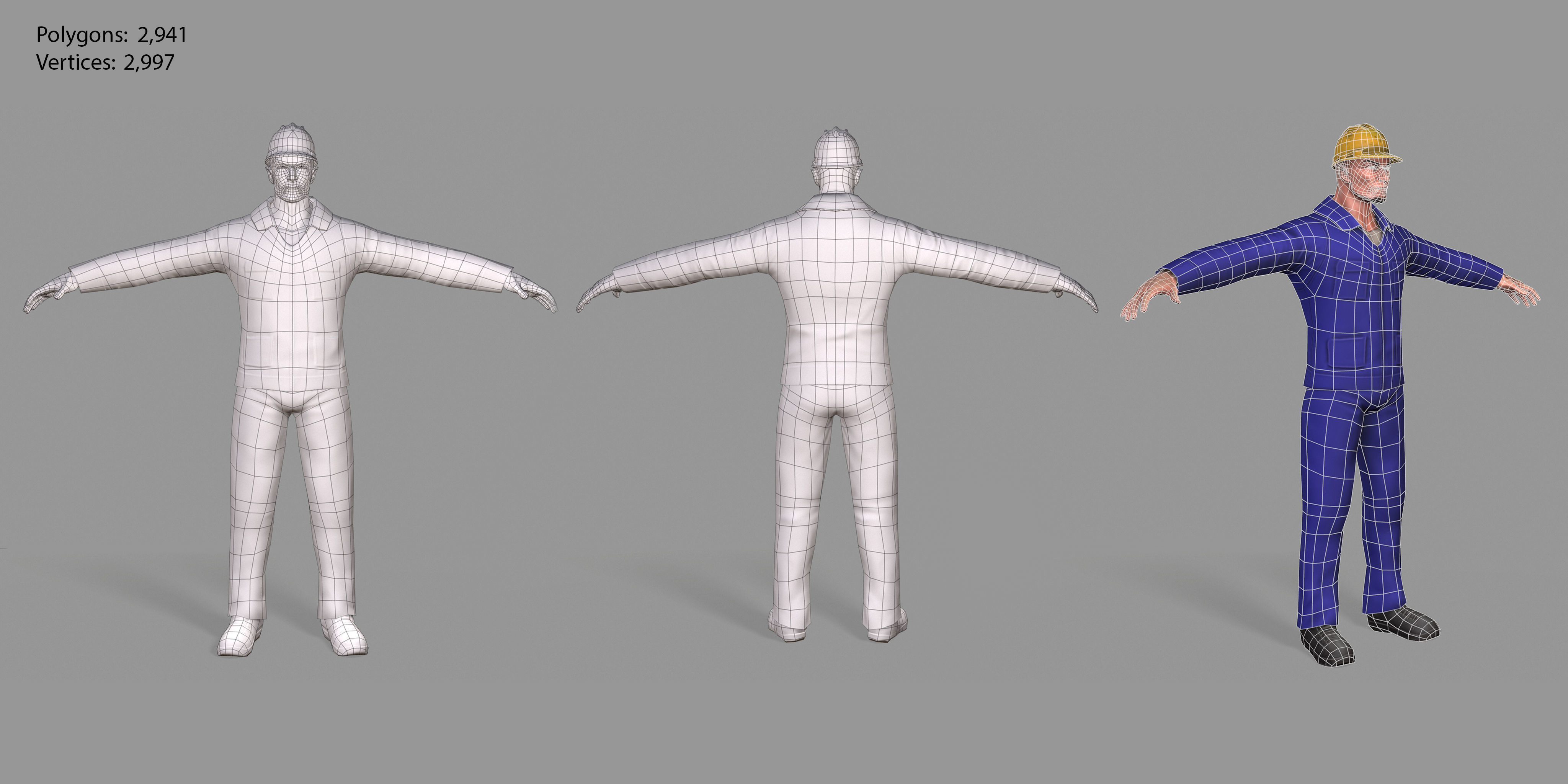 Worker construction Low-poly 3D model_32