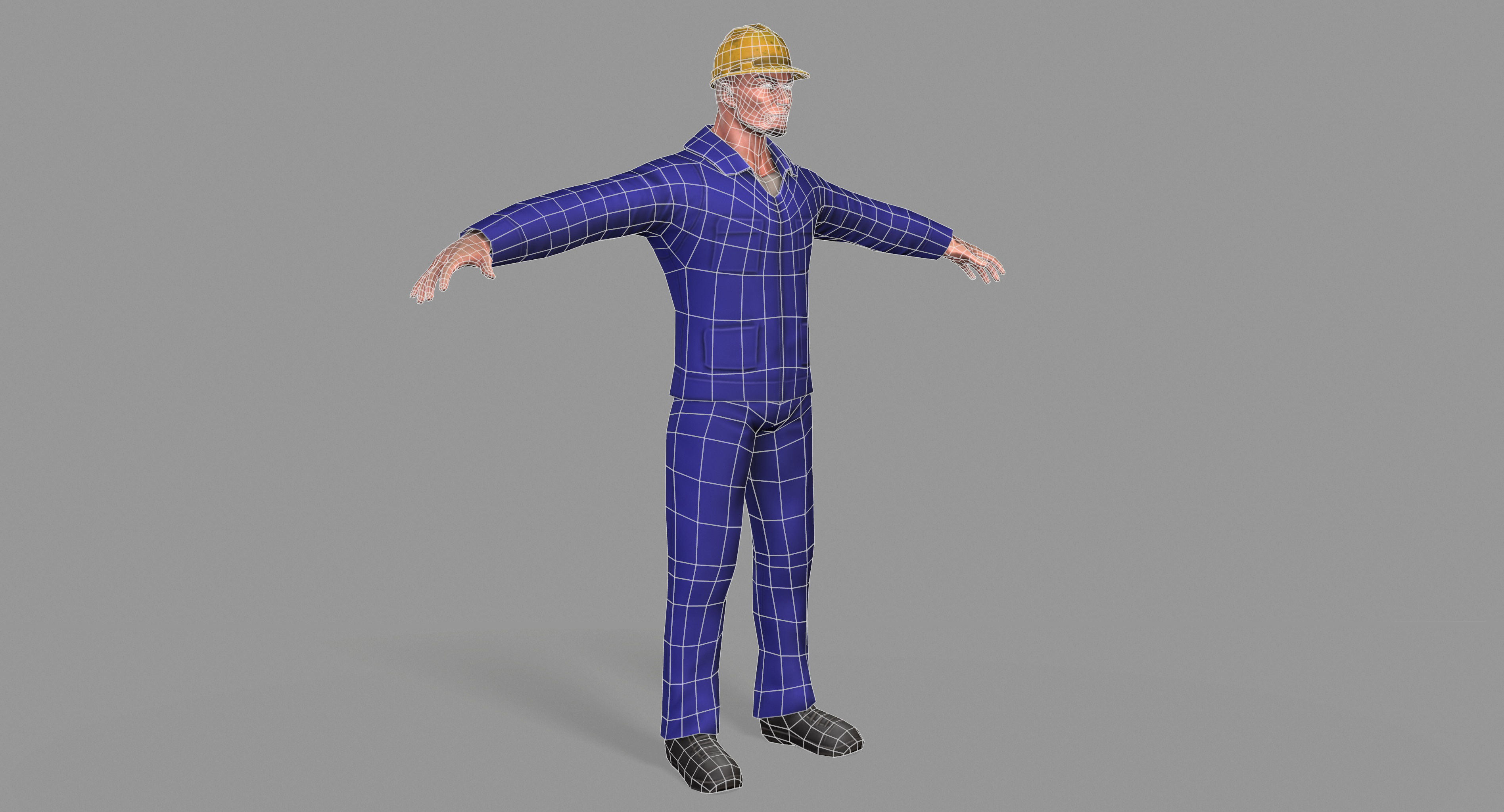 Worker construction Low-poly 3D model_27