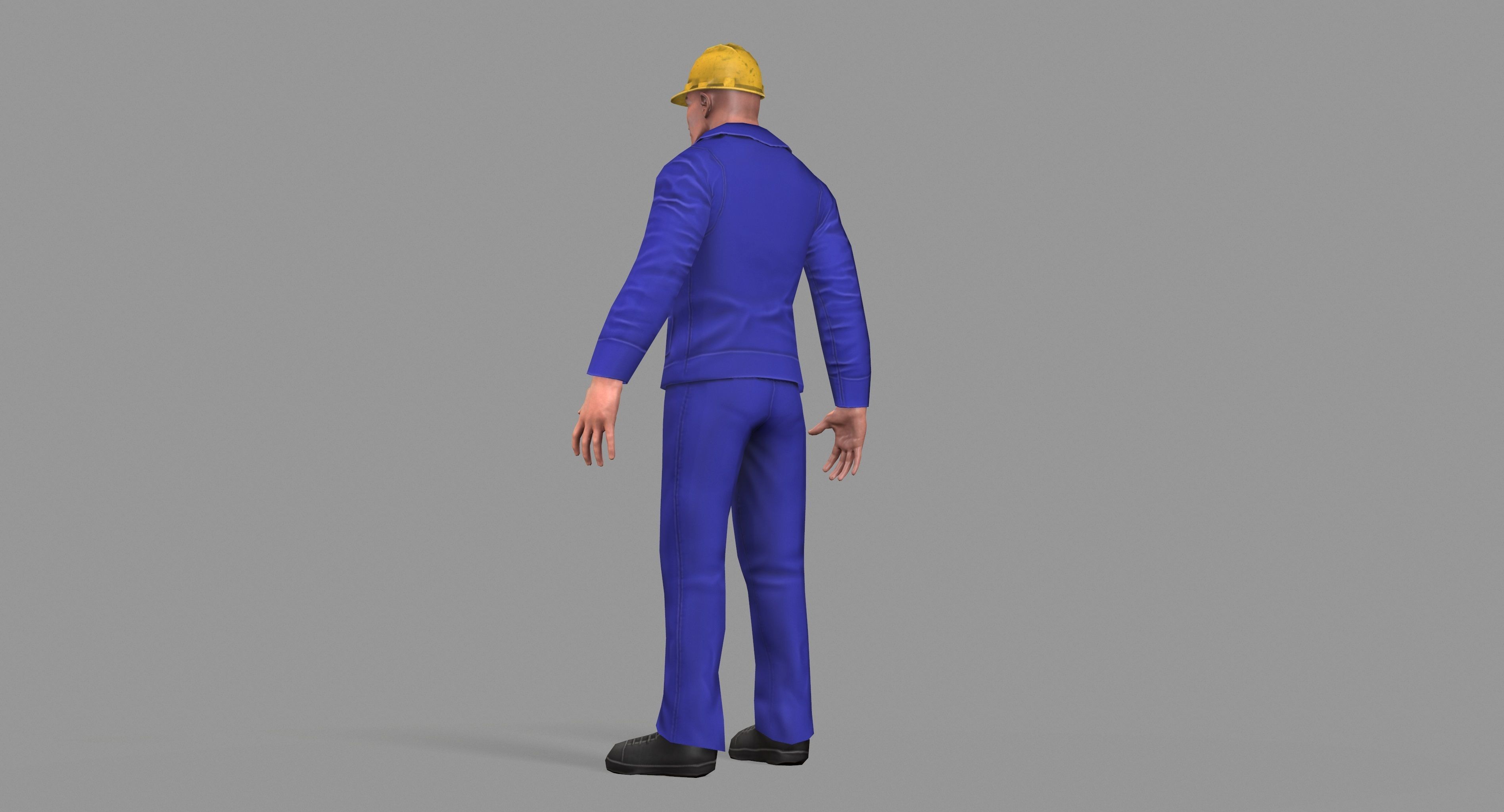 Worker construction Low-poly 3D model_23