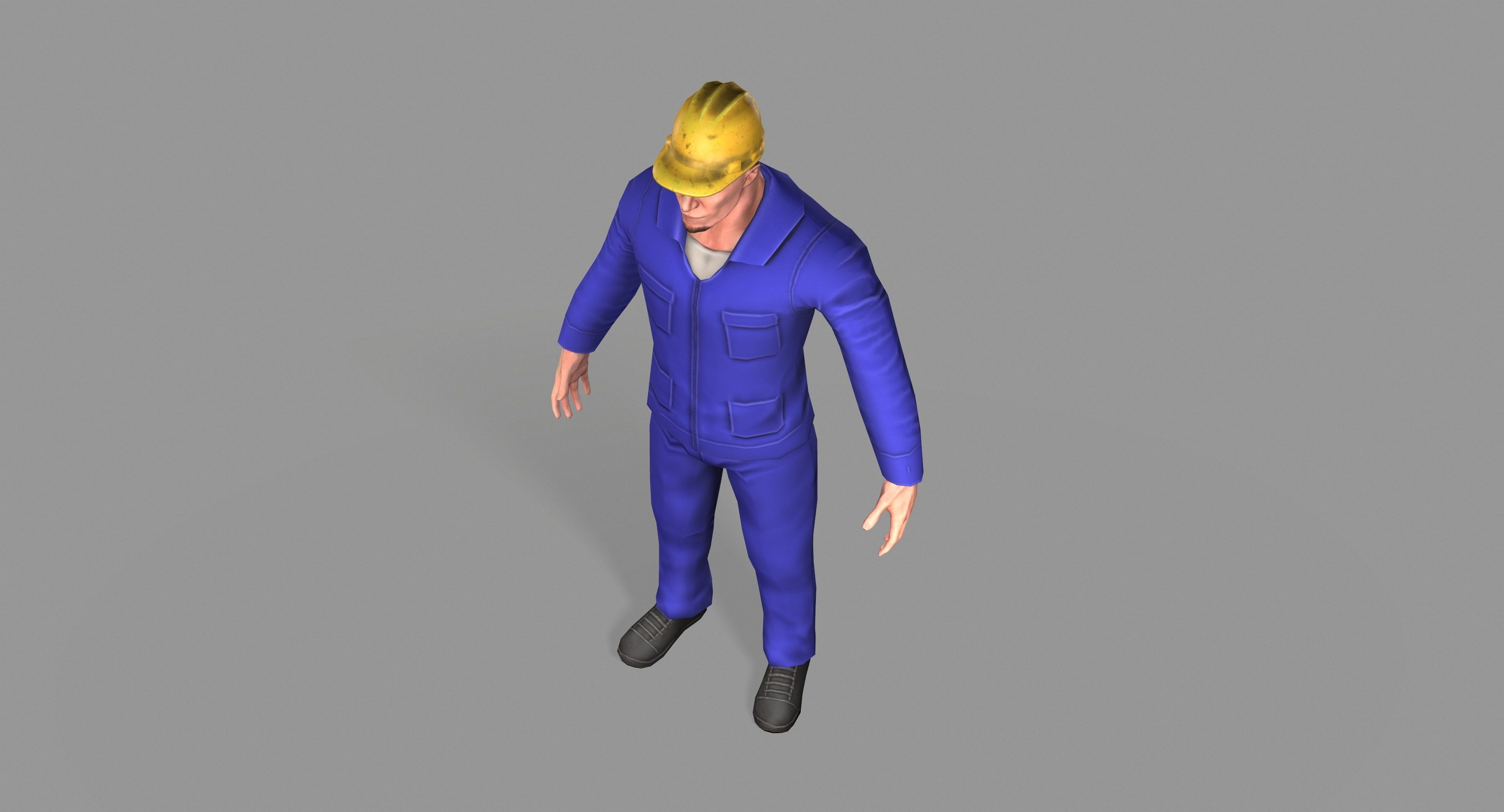 Worker construction Low-poly 3D model_17