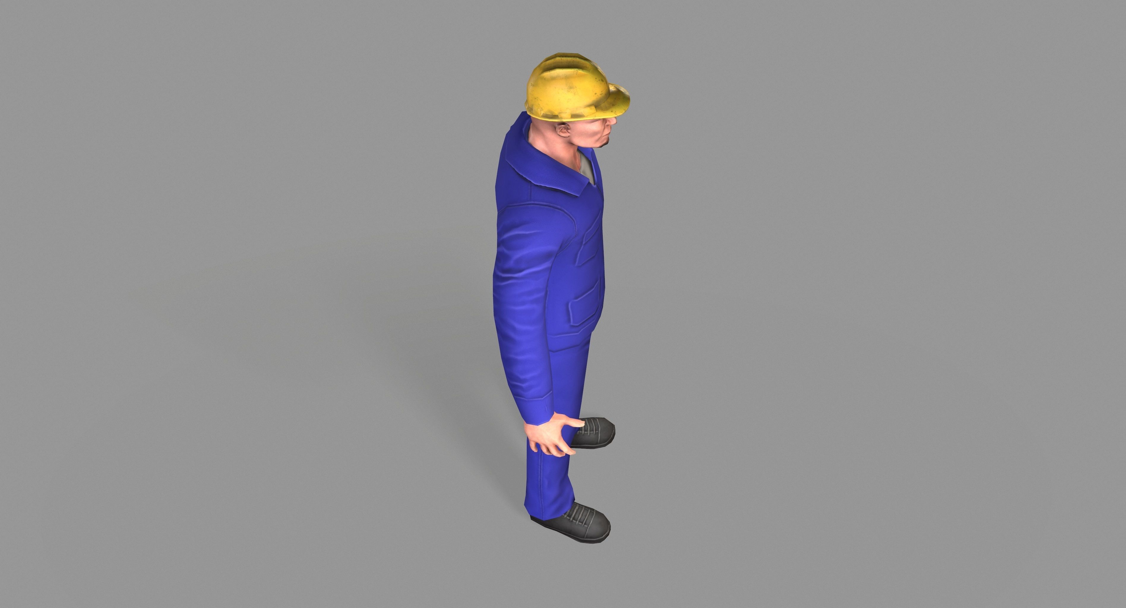 Worker construction Low-poly 3D model_12