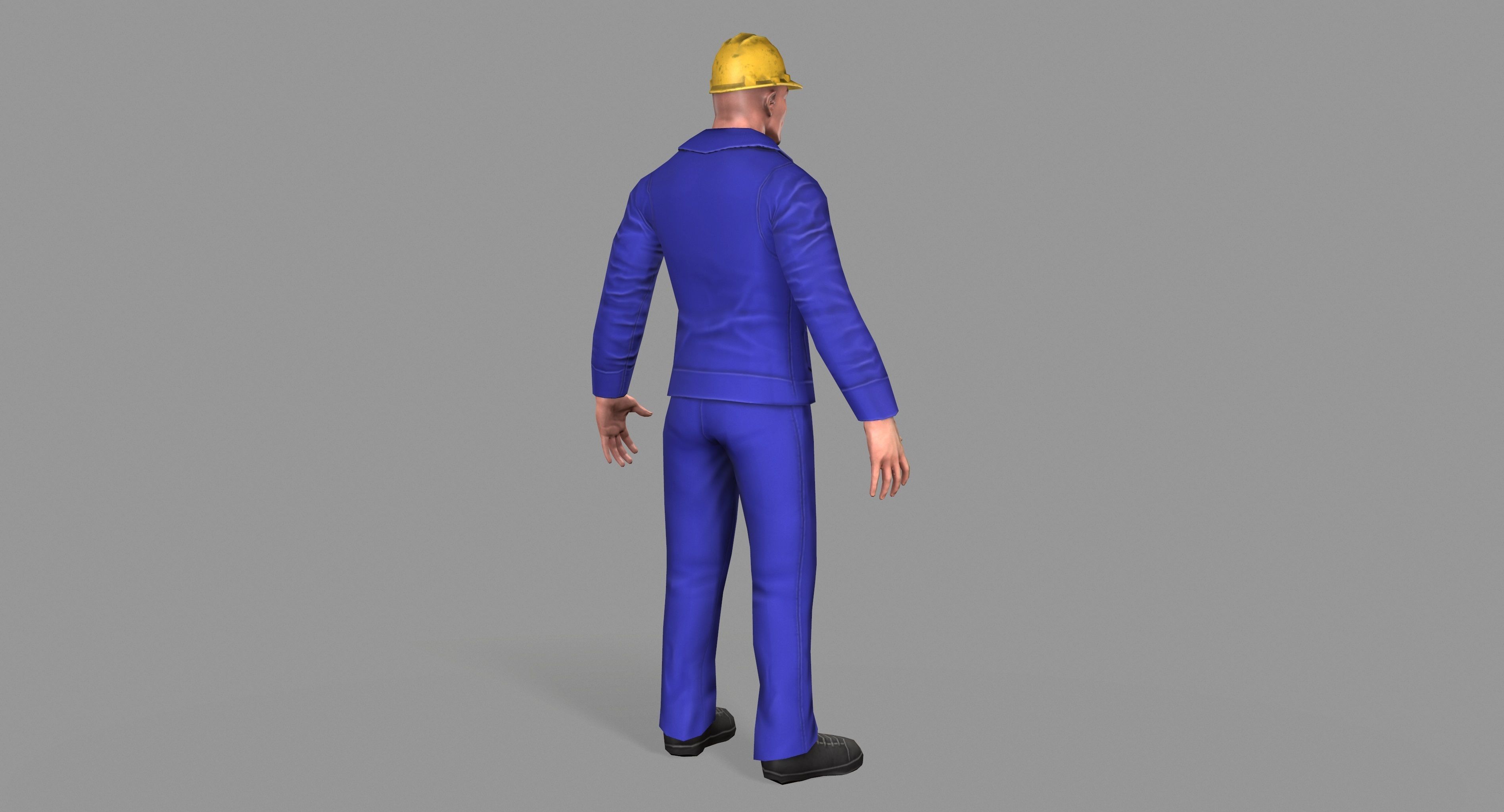 Worker construction Low-poly 3D model_4