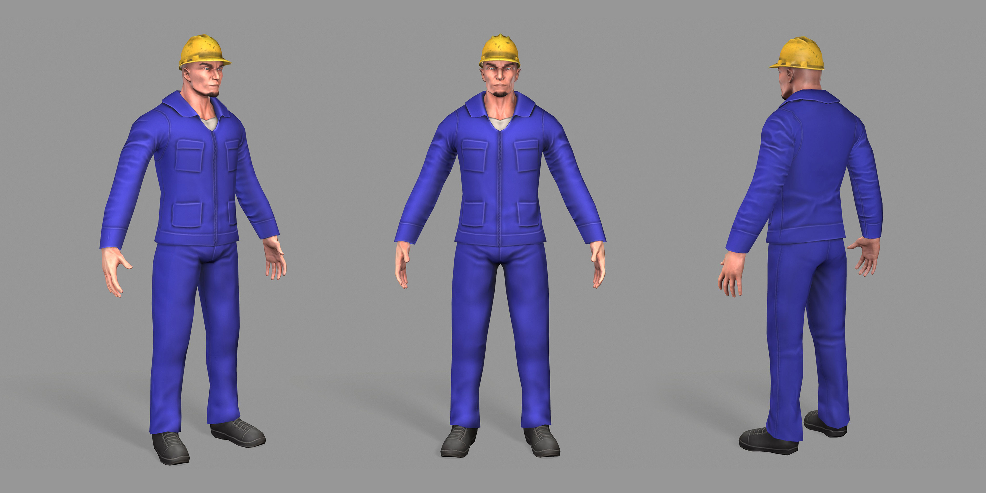 Worker construction Low-poly 3D model_30