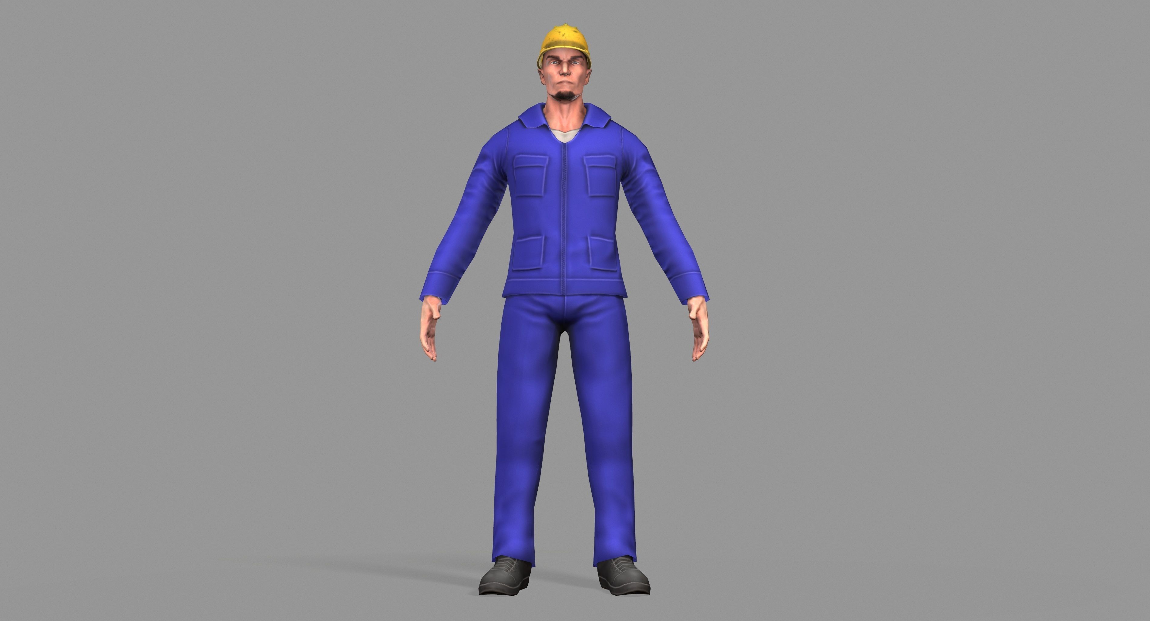 Worker construction Low-poly 3D model_26