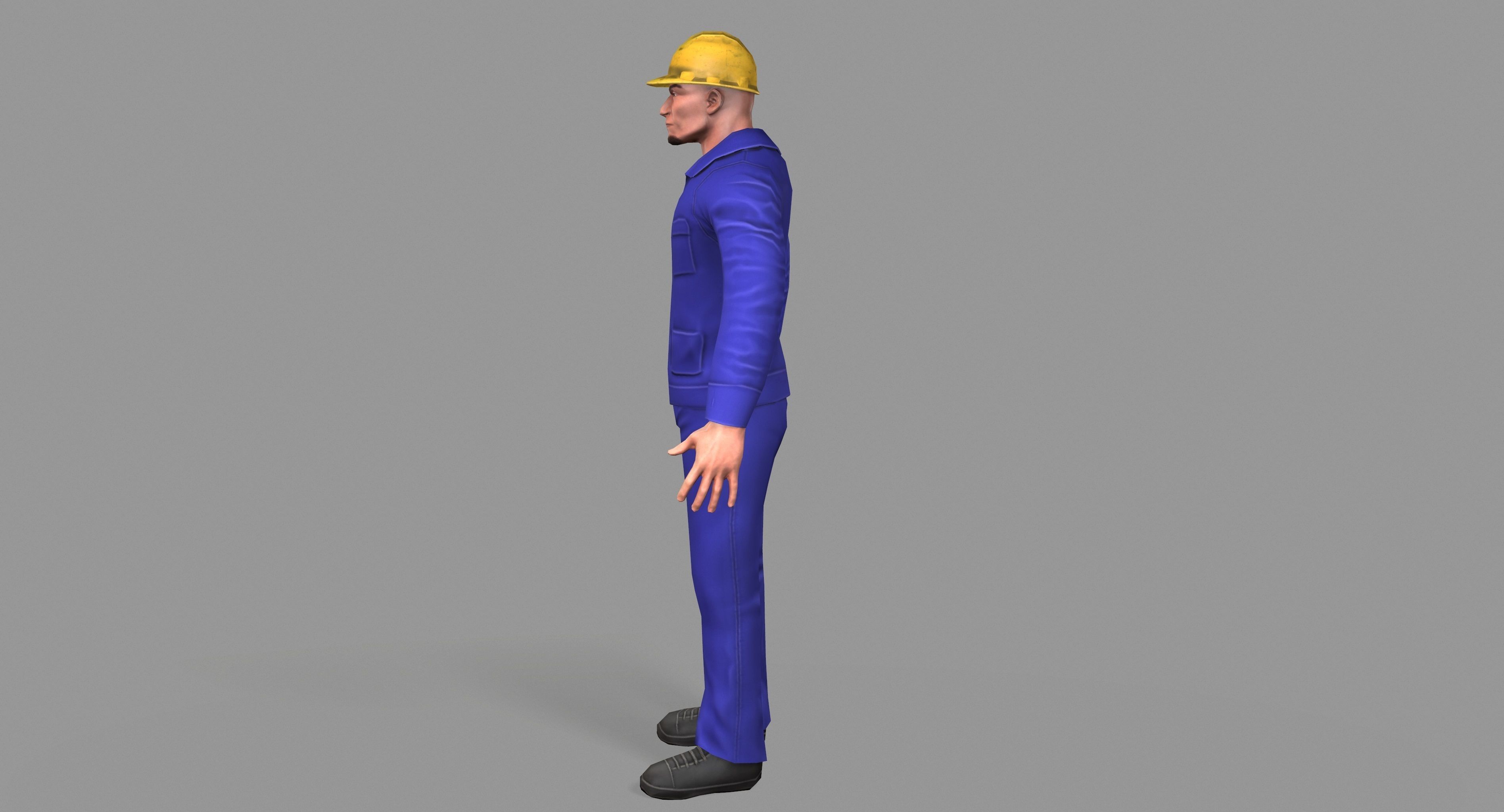 Worker construction Low-poly 3D model_7