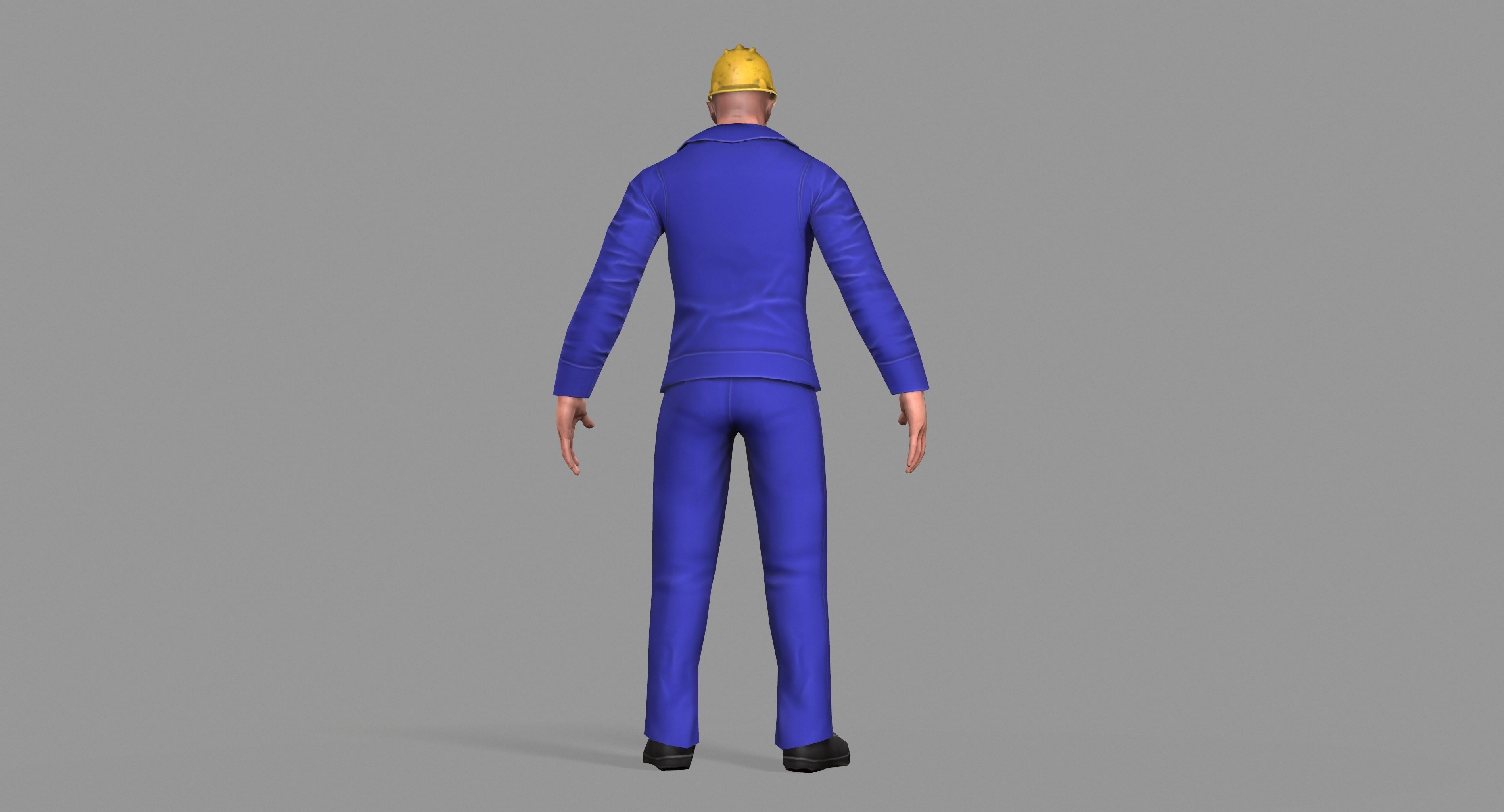 Worker construction Low-poly 3D model_22