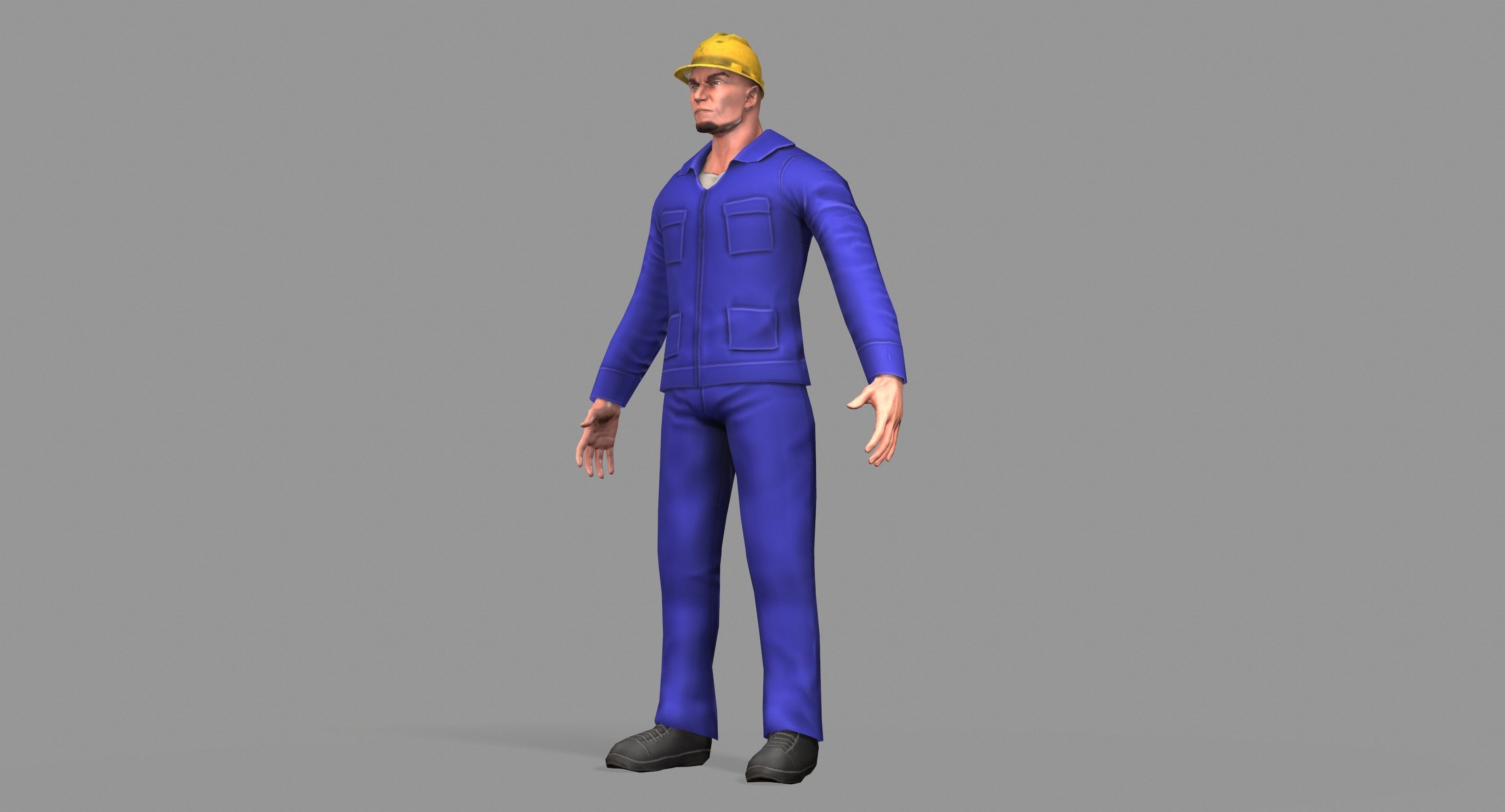 Worker construction Low-poly 3D model_25