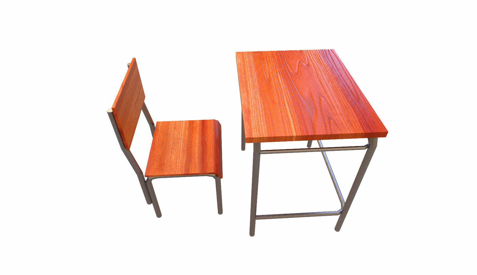 Table and chair Low poly Low-poly 3D model_2