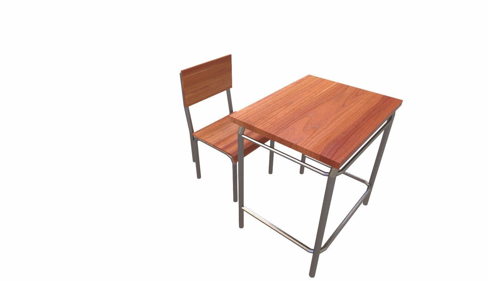 Table and chair Low poly Low-poly 3D model_1