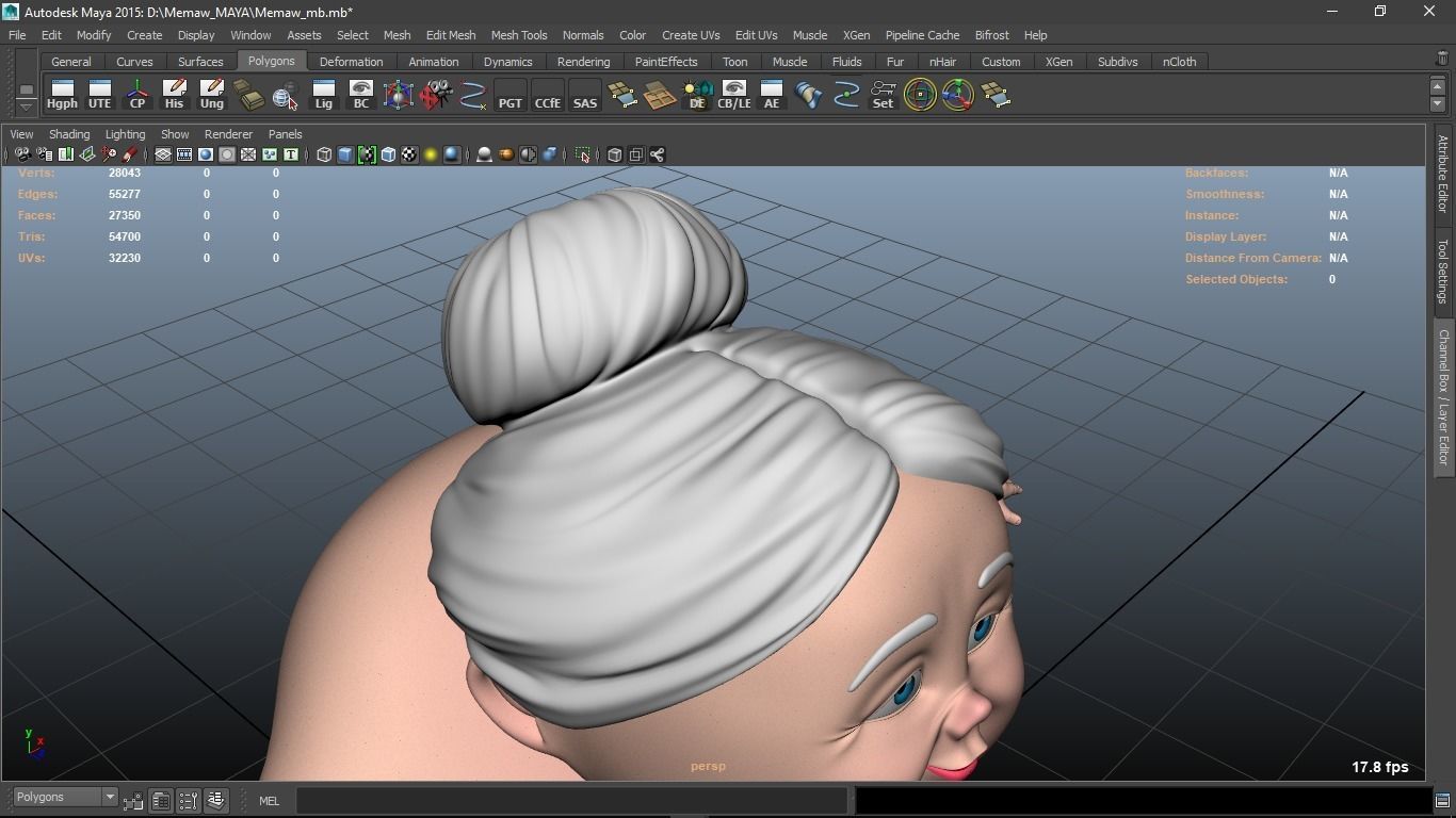 Memaw cartoon Female Elderly Character 3D model_31