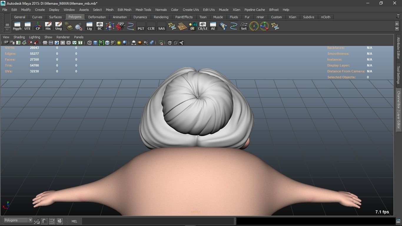 Memaw cartoon Female Elderly Character 3D model_27