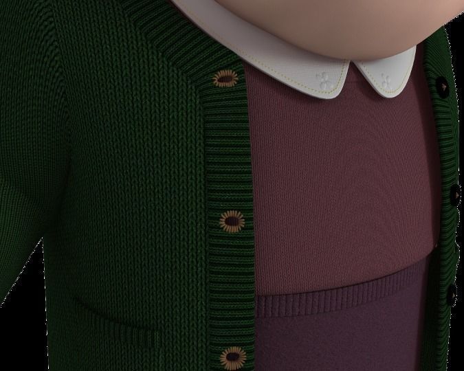 Memaw cartoon Female Elderly Character 3D model_14