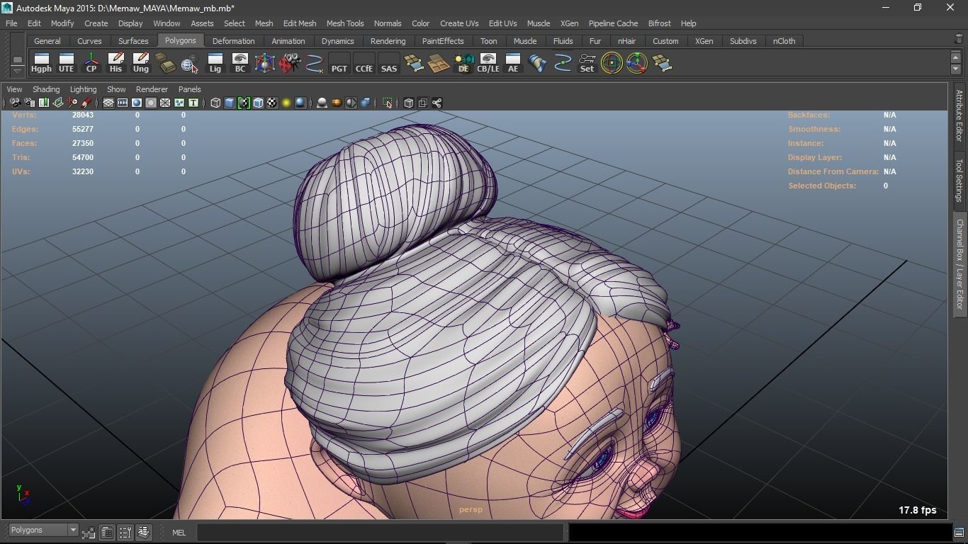 Memaw cartoon Female Elderly Character 3D model_32