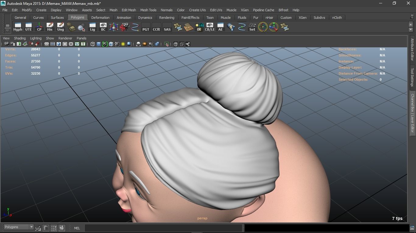 Memaw cartoon Female Elderly Character 3D model_29
