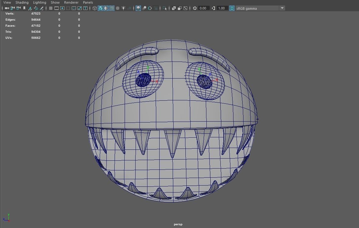 3D Pacman Rigged Free 3D model_10