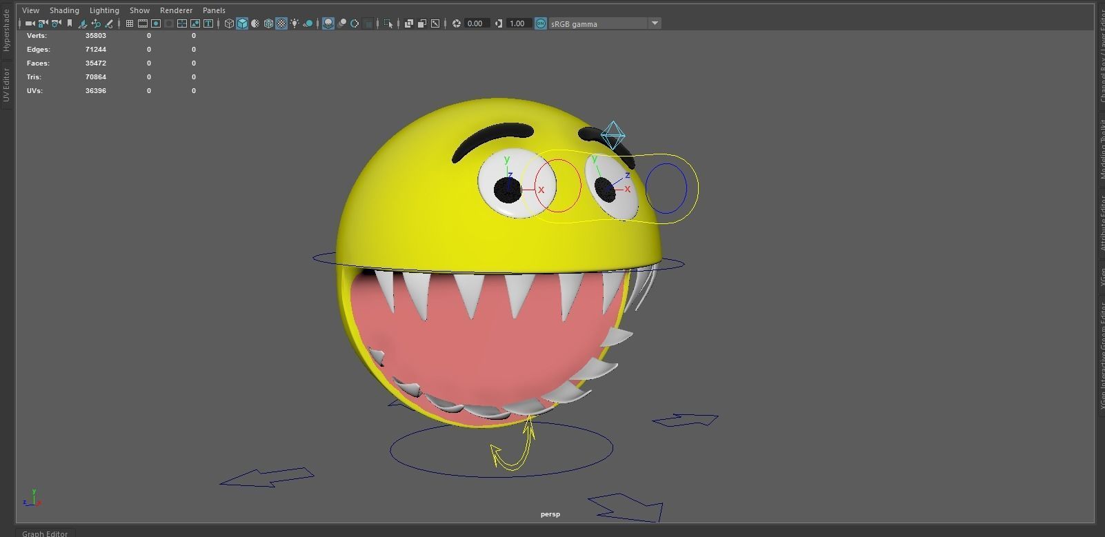 3D Pacman Rigged Free 3D model_9