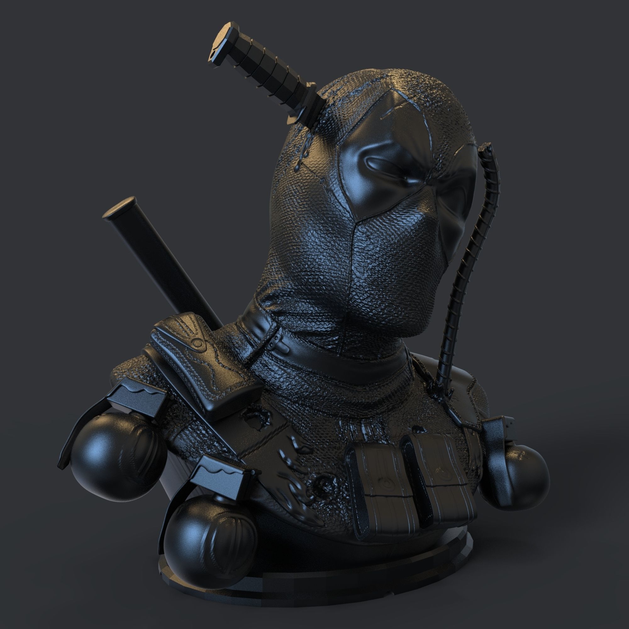 DEADPOOL BUST 3D print model_6