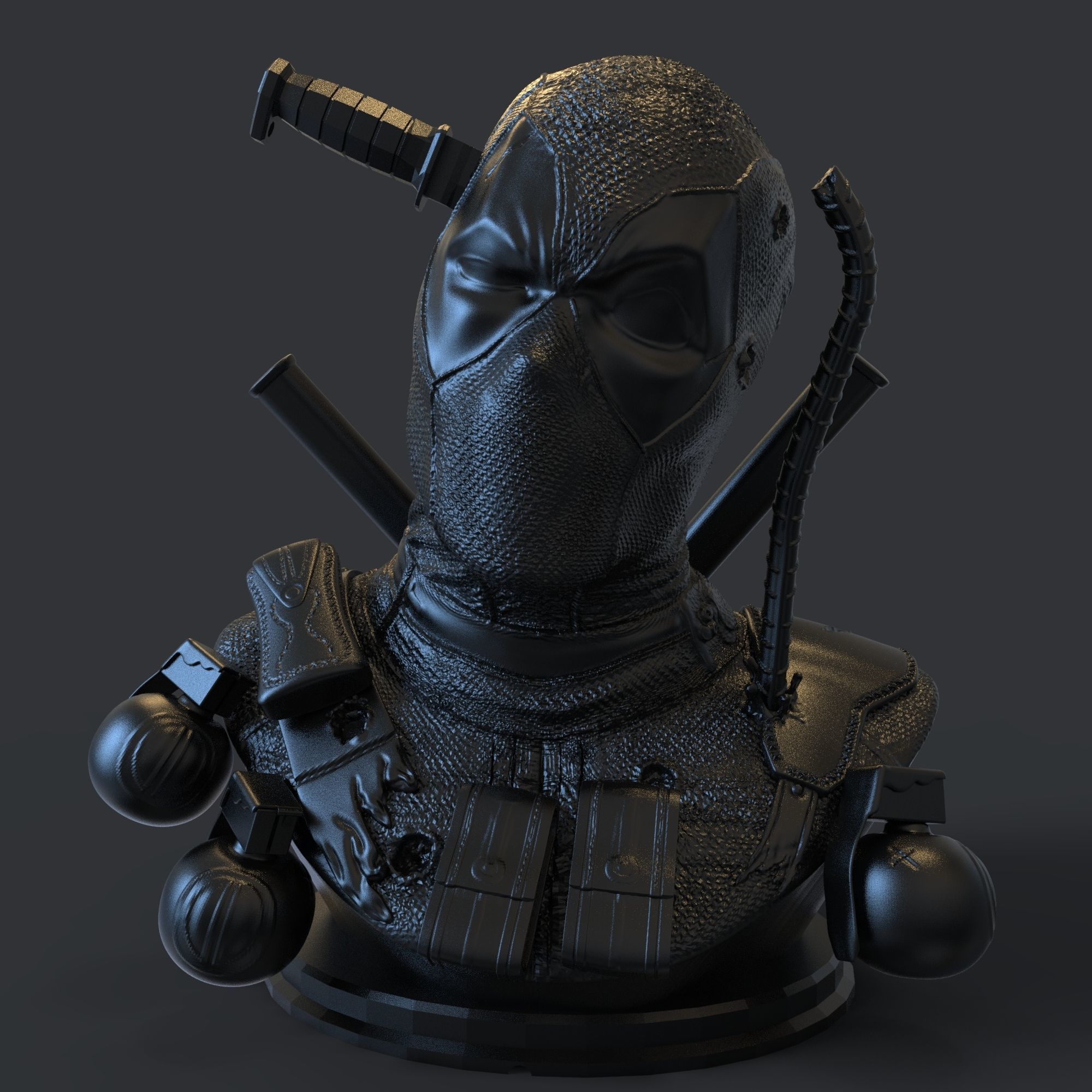 DEADPOOL BUST 3D print model_25