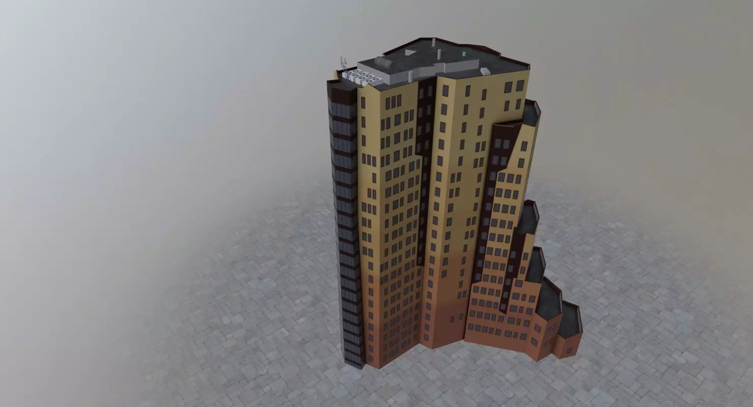 Amsterdam Teleport Towers Low-poly 3D model