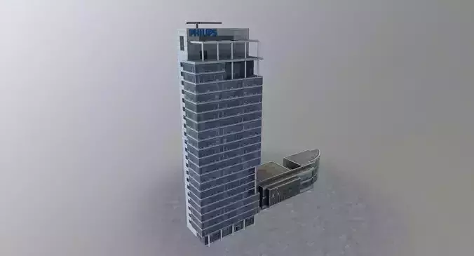 Amsterdam Philips building Low-poly 3D model