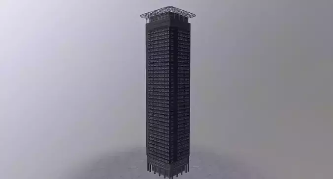 Amsterdam Naddeo Skyscraper Low-poly 3D model