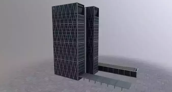 Amsterdam ErnstYoung Towers Low-poly 3D model