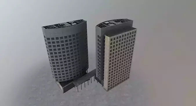 Amsterdam Akzo Nobel Low-poly 3D model