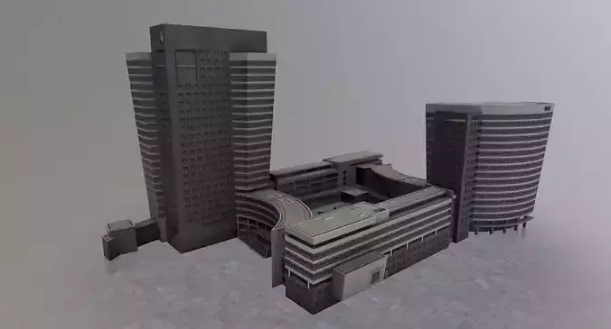 Amsterdam ABN Amro Low-poly 3D model