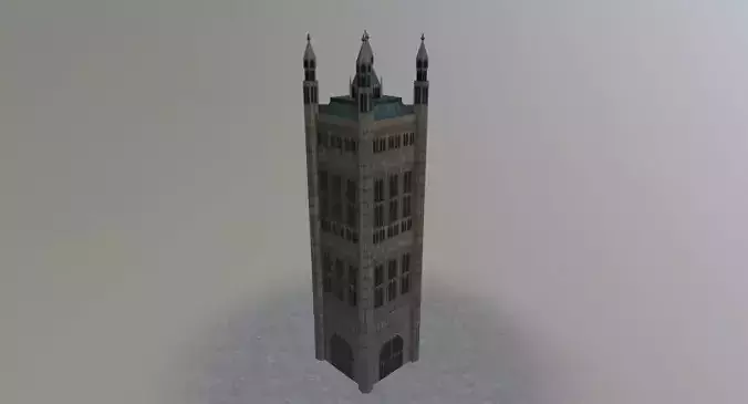 London Victoria Tower Low-poly 3D model