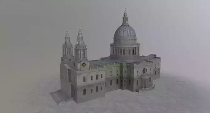 London St Pauls Cathedral Low-poly 3D model