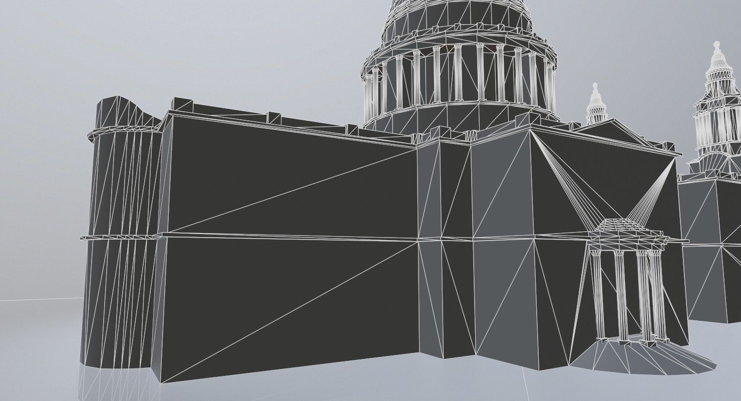 London St Pauls Cathedral Low-poly 3D model_12