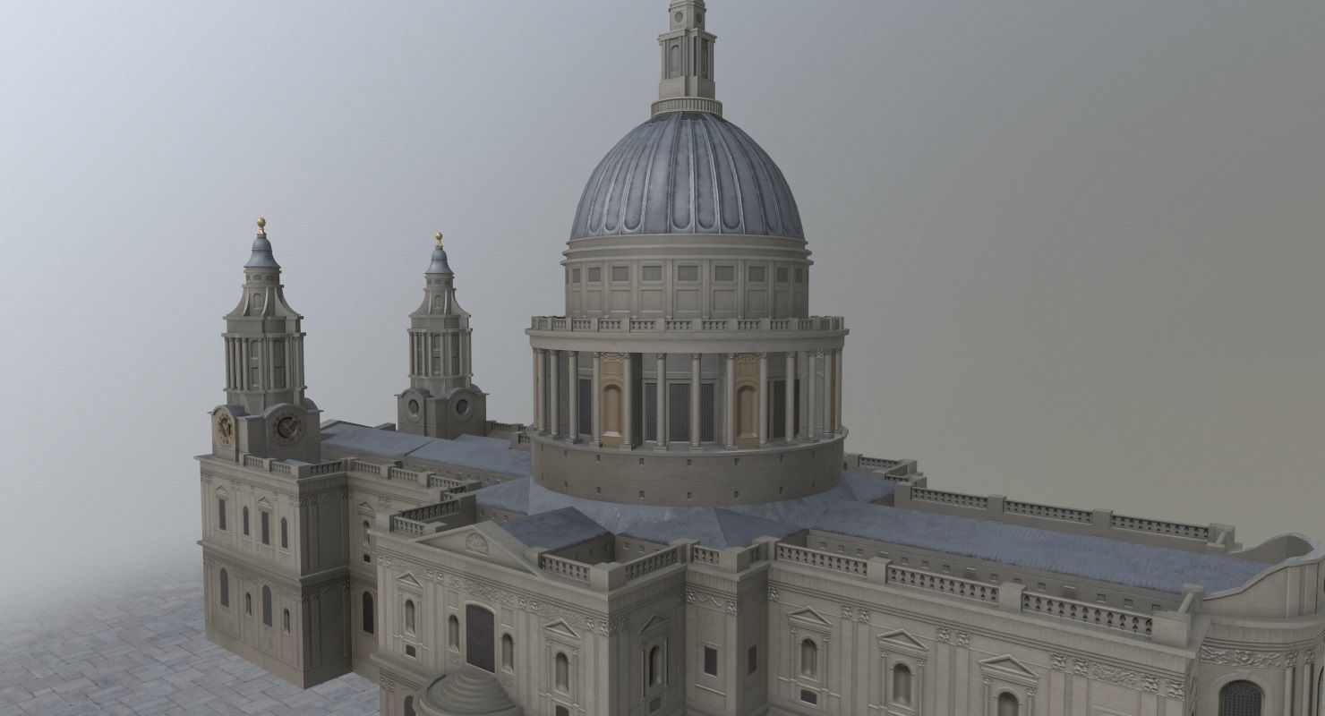 London St Pauls Cathedral Low-poly 3D model_1