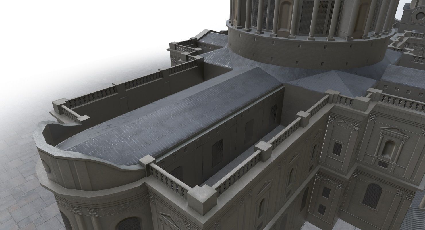 London St Pauls Cathedral Low-poly 3D model_4