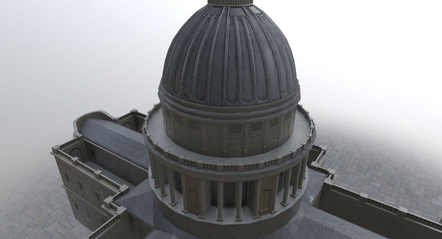 London St Pauls Cathedral Low-poly 3D model_5