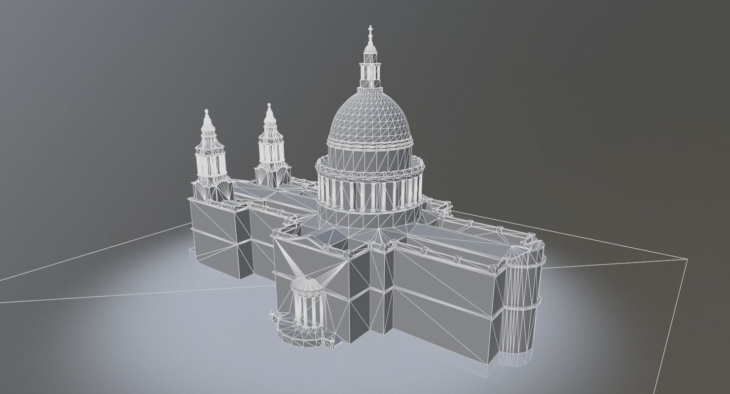London St Pauls Cathedral Low-poly 3D model_9