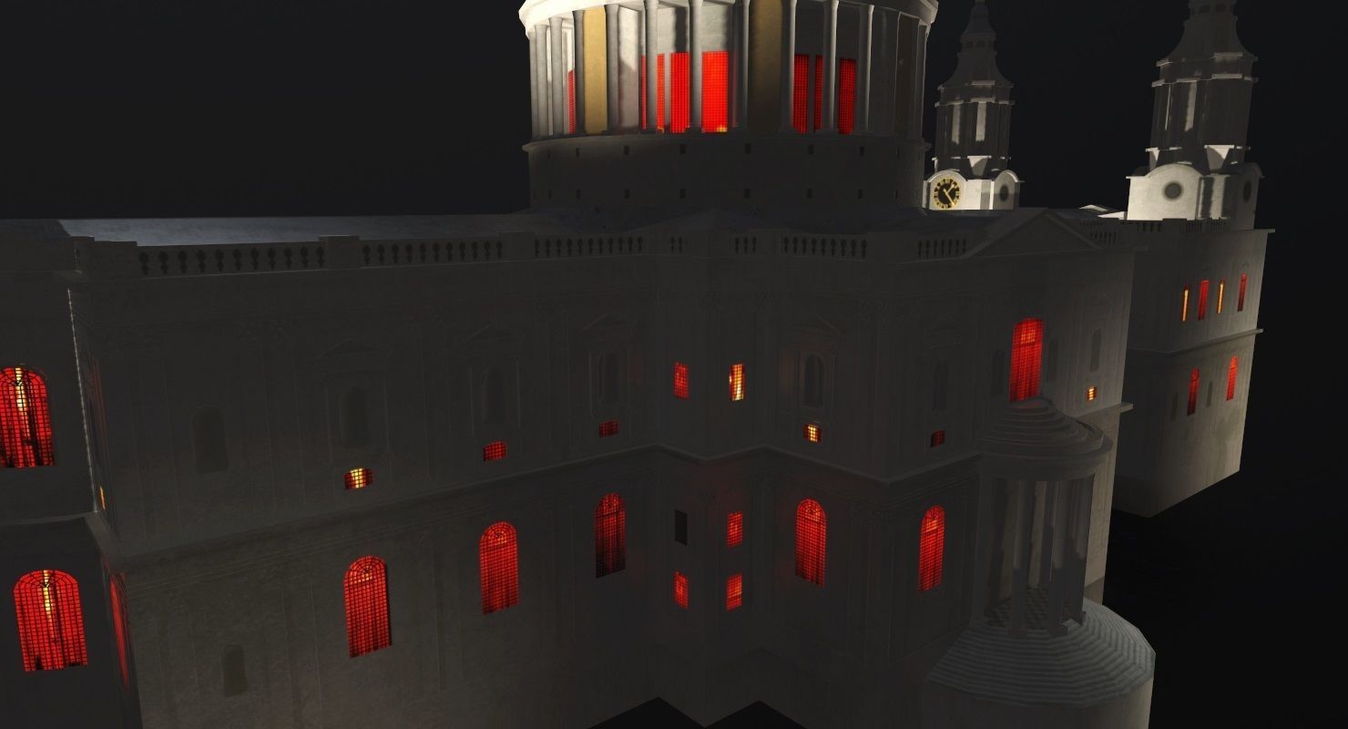 London St Pauls Cathedral Low-poly 3D model_8