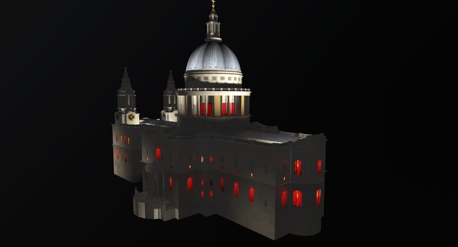 London St Pauls Cathedral Low-poly 3D model_7
