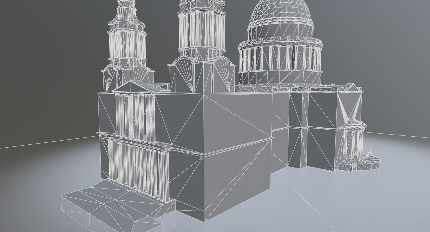 London St Pauls Cathedral Low-poly 3D model_10