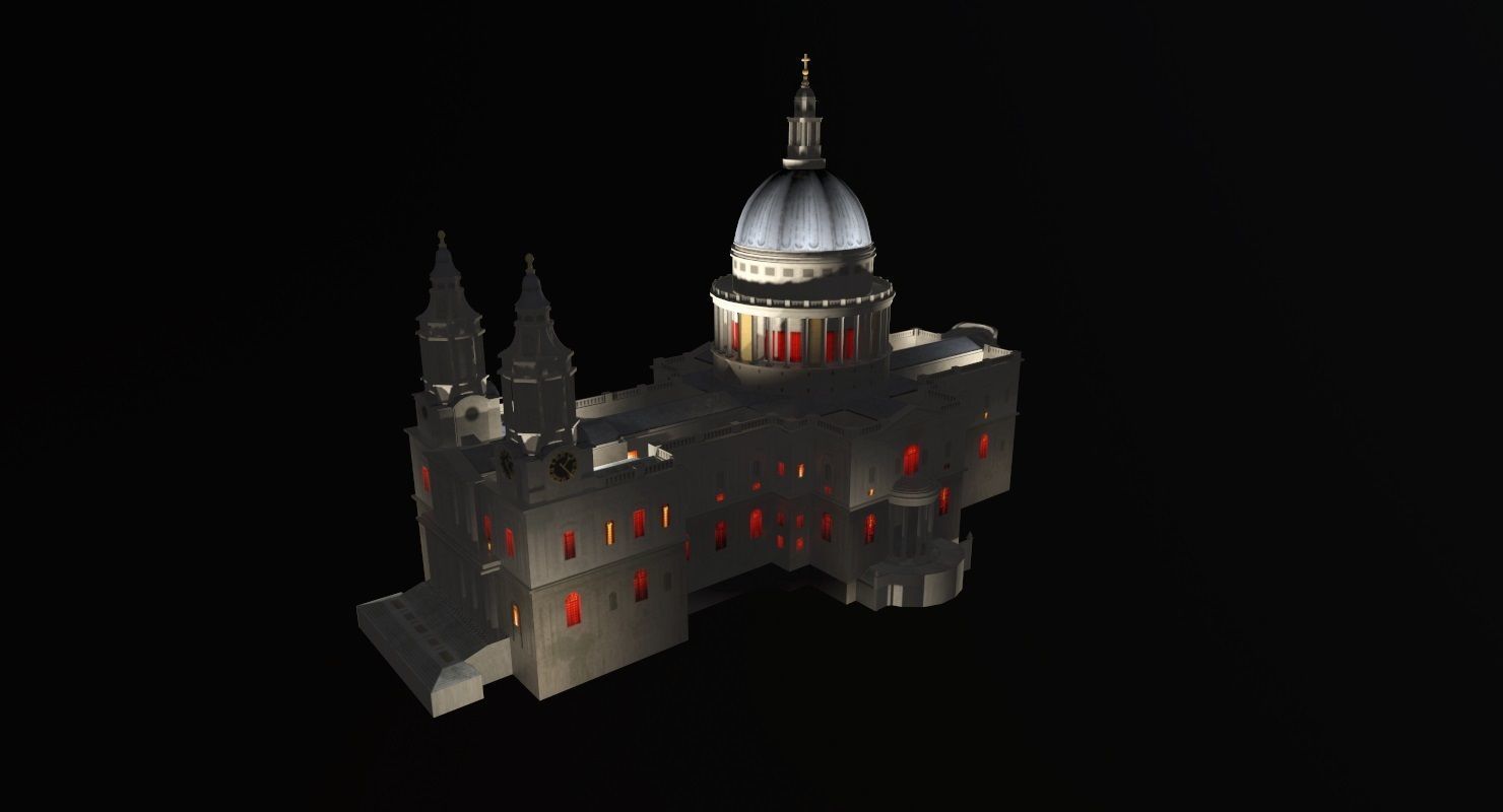 London St Pauls Cathedral Low-poly 3D model_6