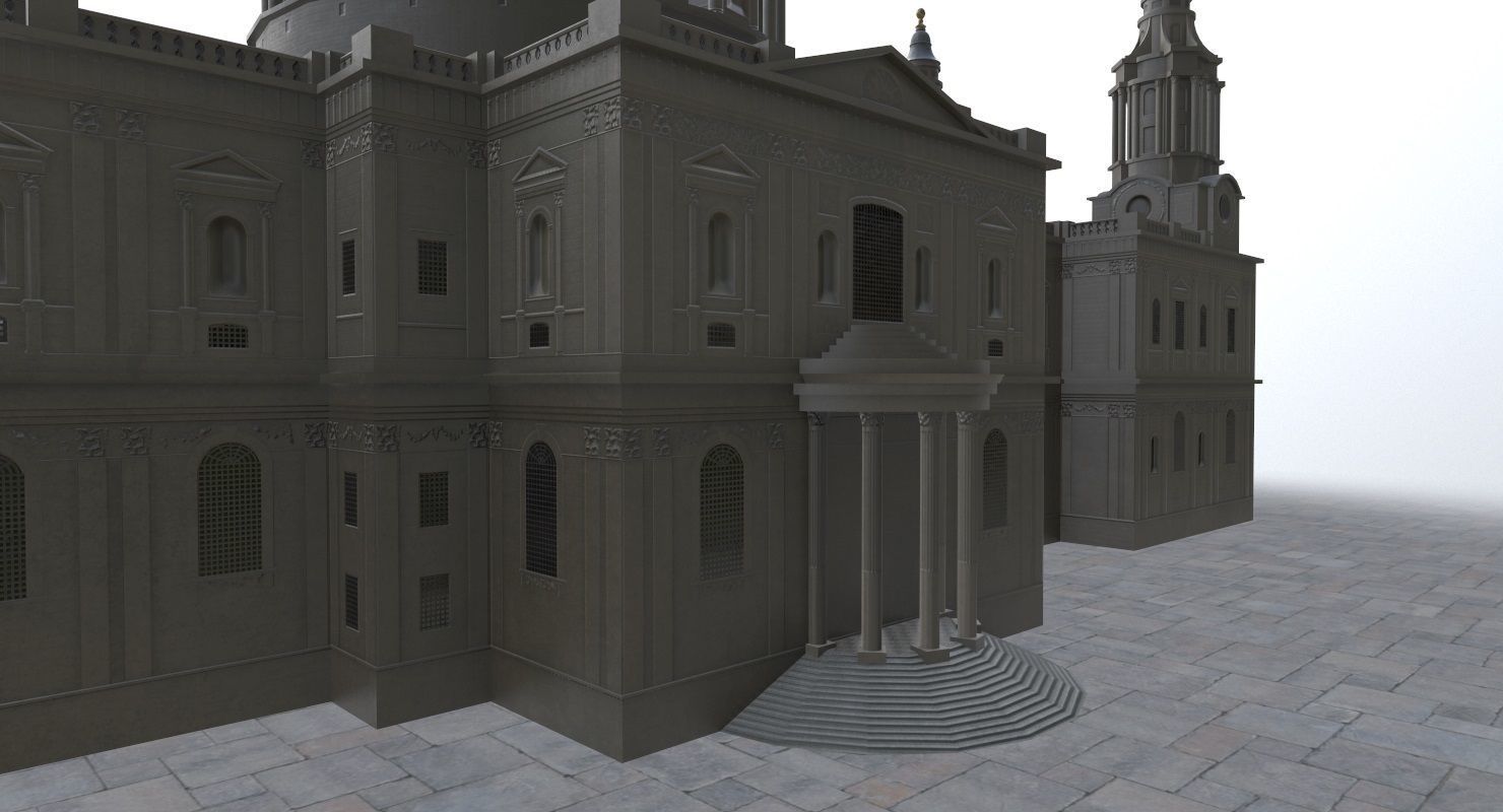 London St Pauls Cathedral Low-poly 3D model_2