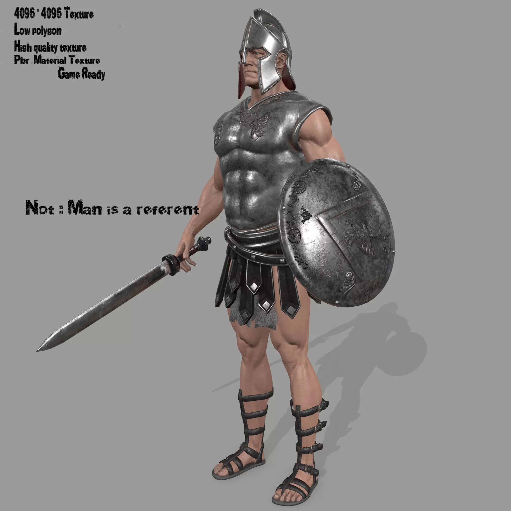 gladiator armor Low-poly 3D model_0