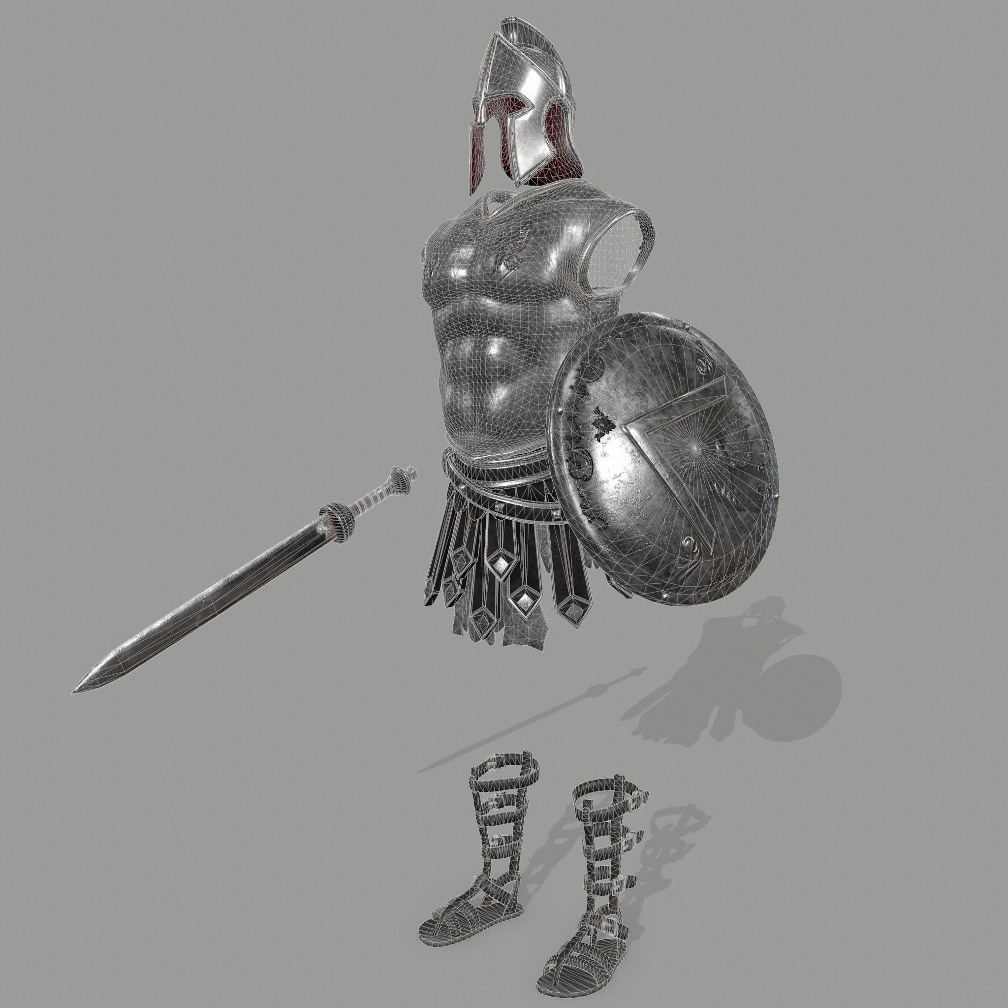 gladiator armor Low-poly 3D model_1