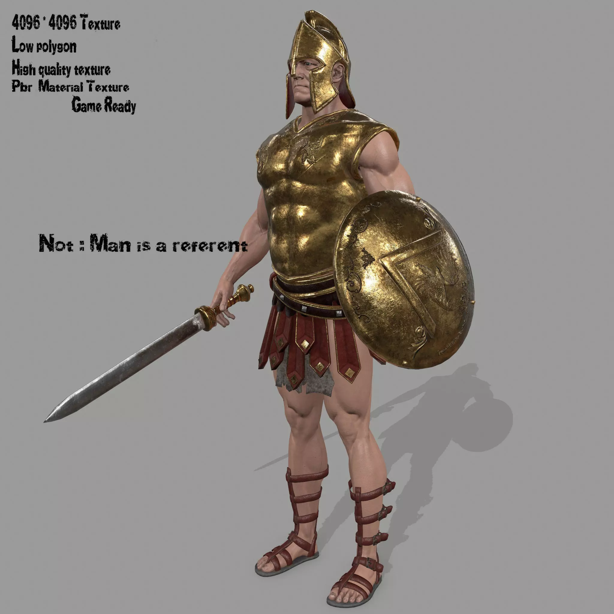 gladiator armor Low-poly 3D model_0