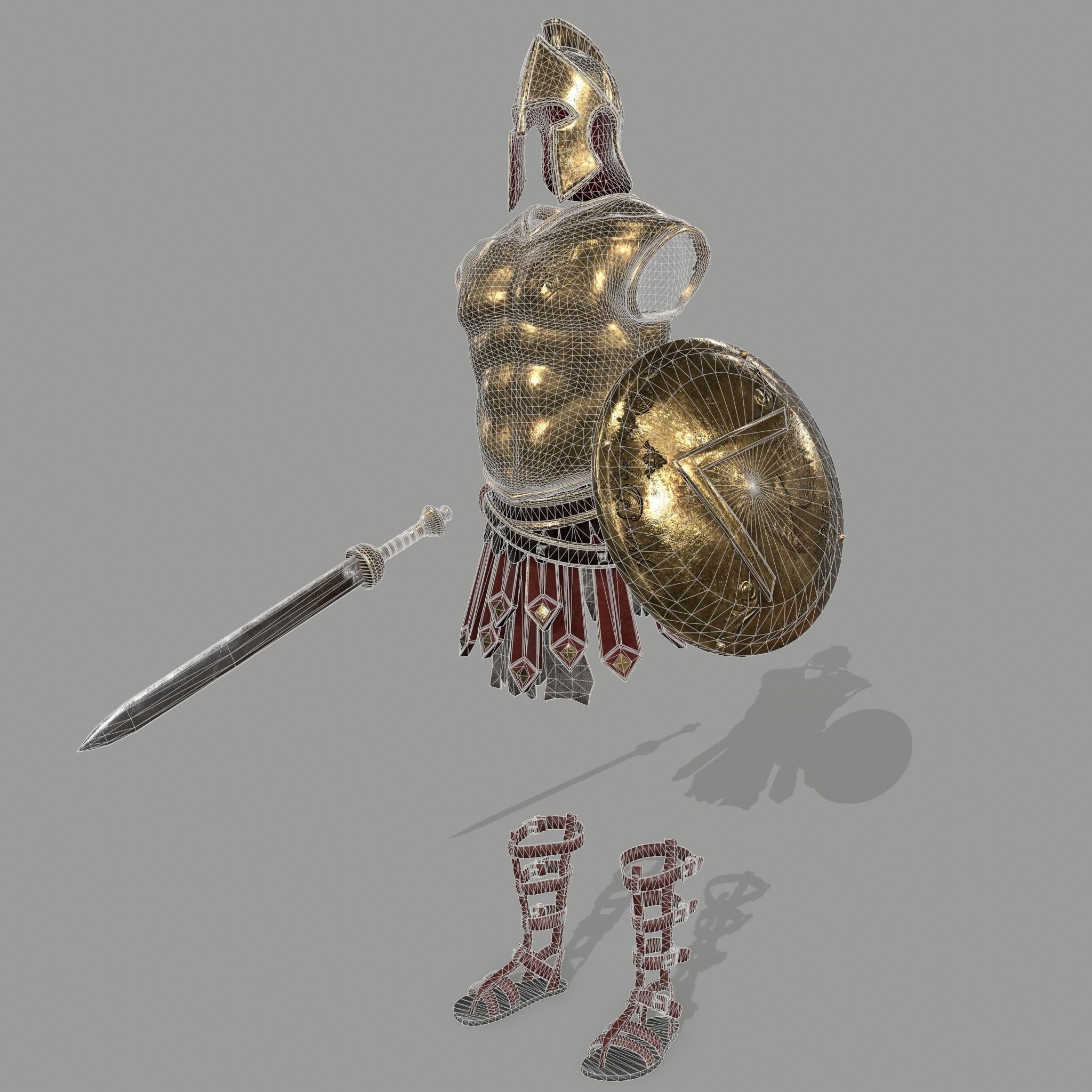 gladiator armor Low-poly 3D model_1