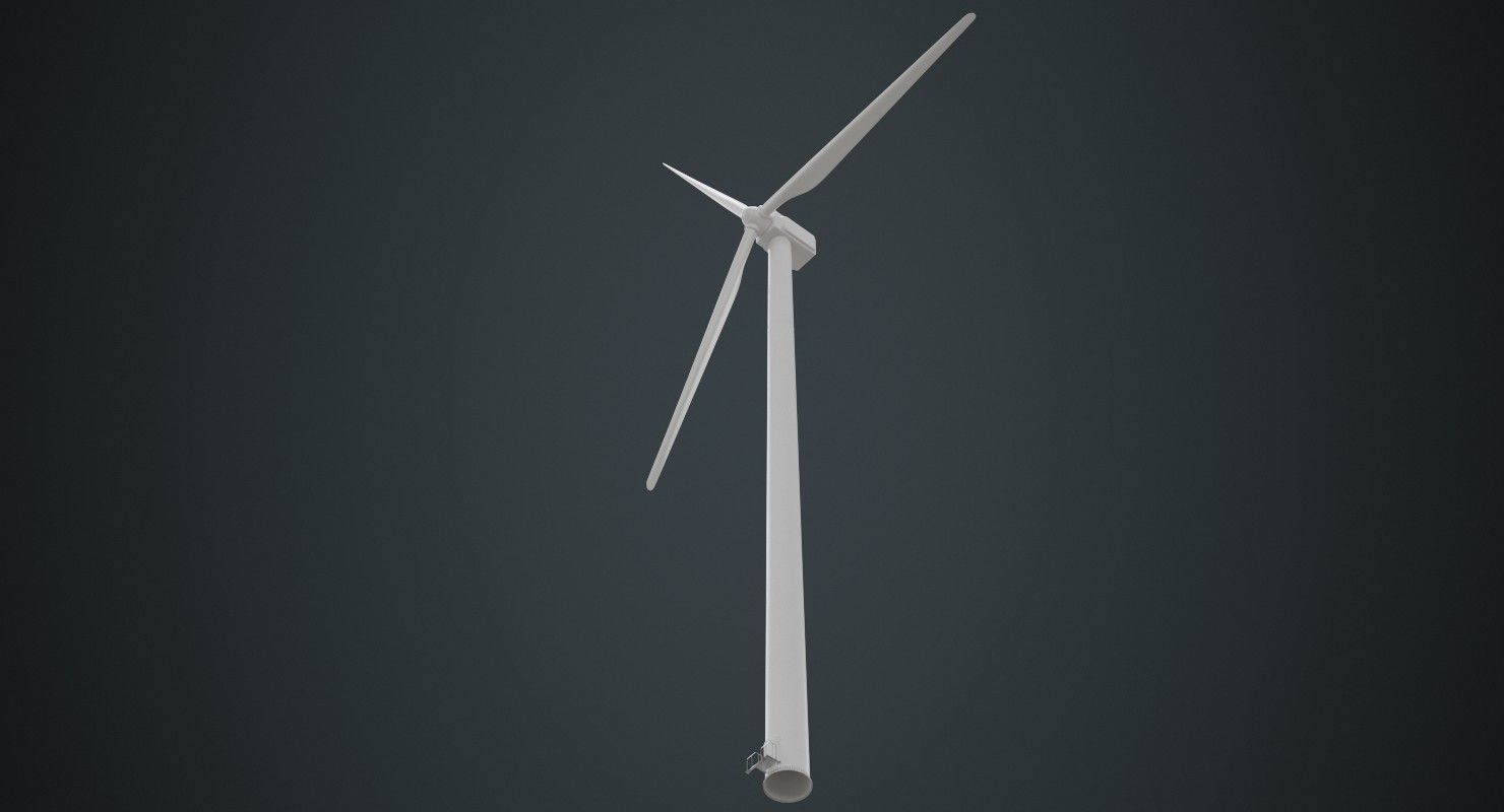 Wind Turbine 1A Low-poly 3D model_4