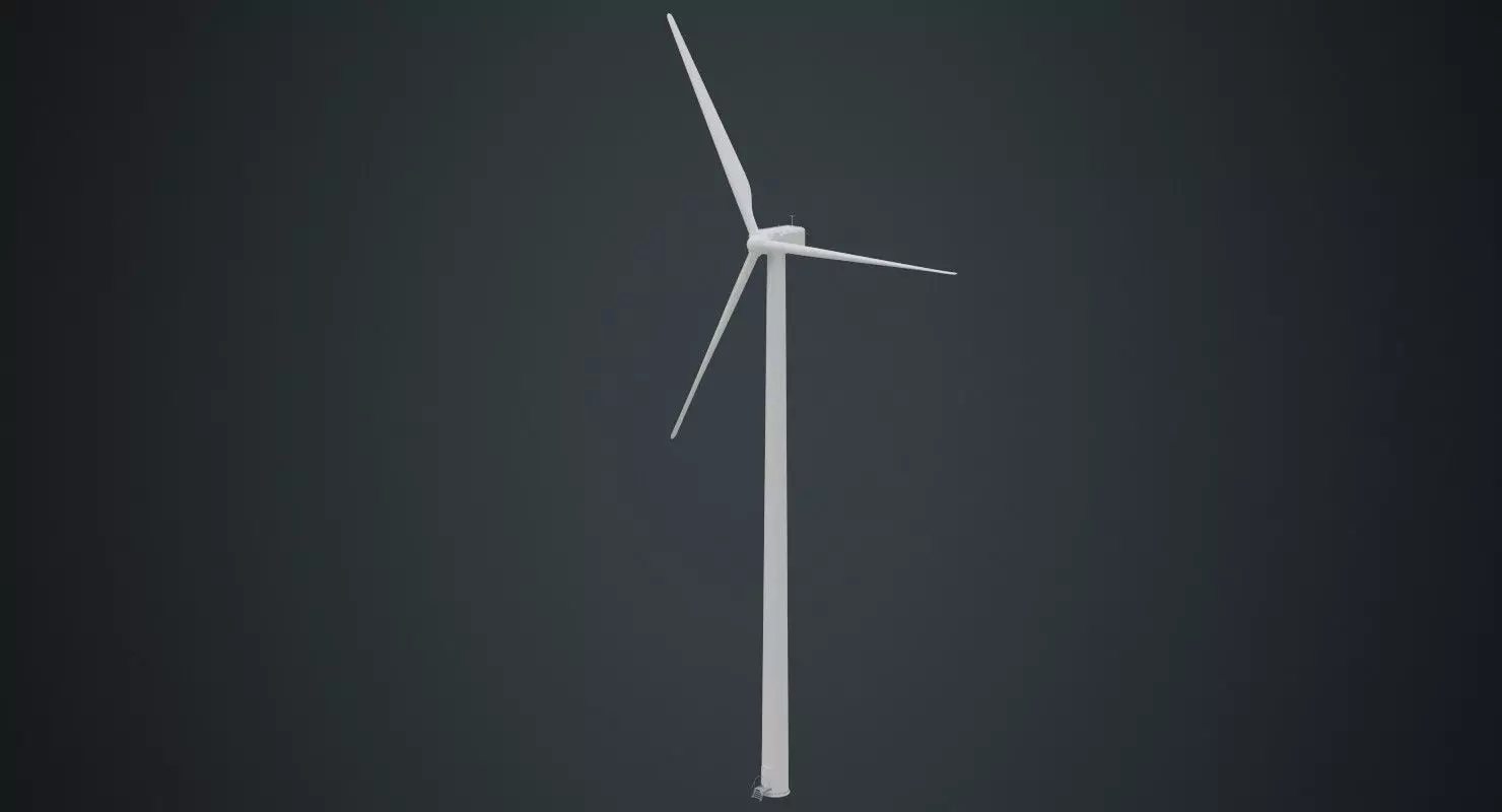 Wind Turbine 1A Low-poly 3D model_0