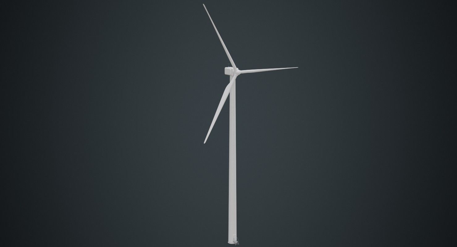 Wind Turbine 1A Low-poly 3D model_1