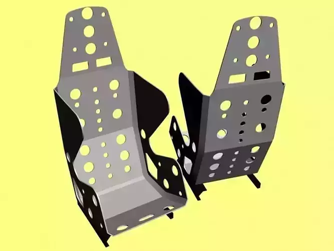 Light weight car racing interior seat Free low-poly 3D model