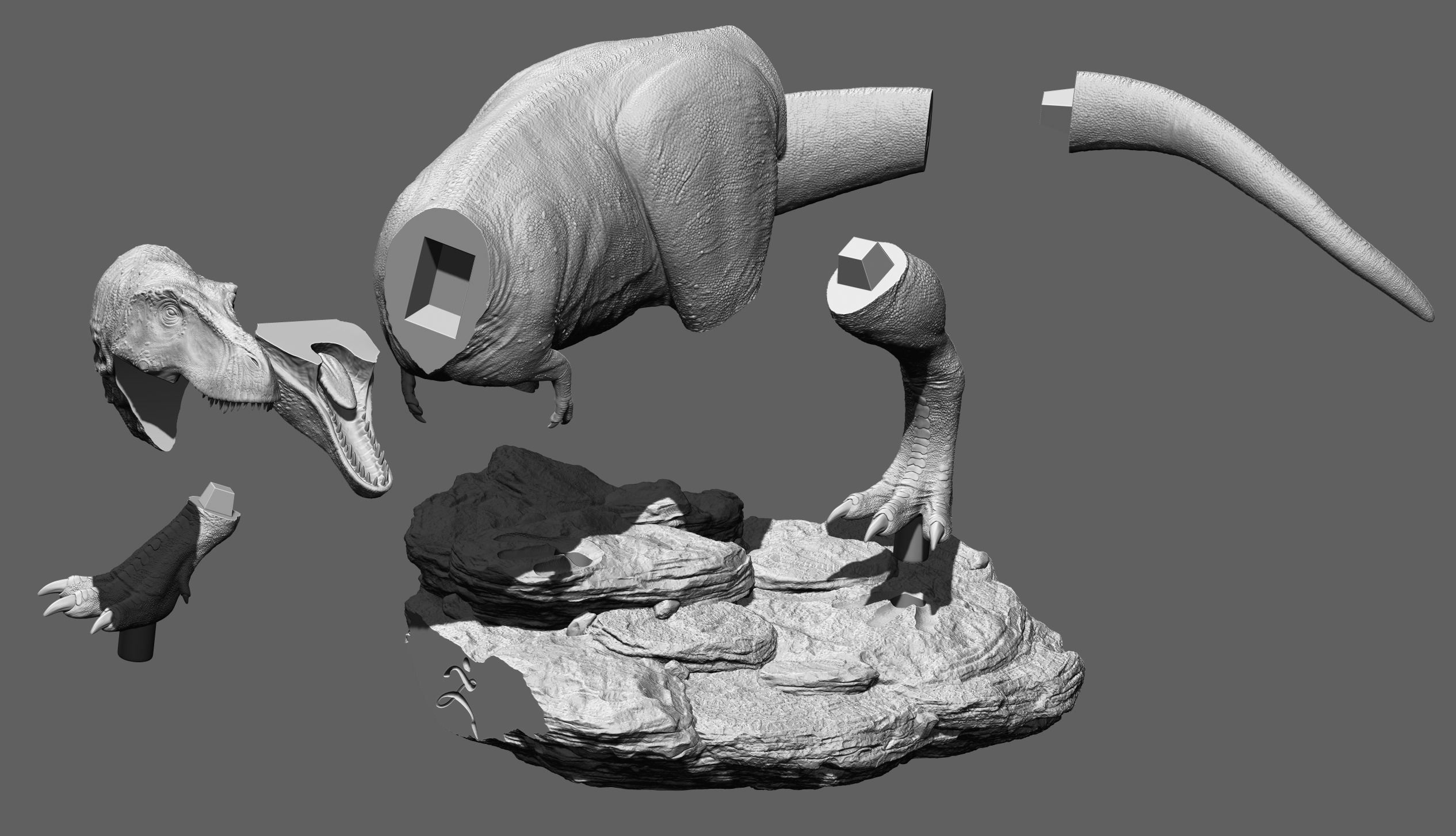 Tyrannosaurus Rex for 3D printing 3D print model_7